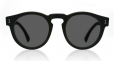 Leonard Round Frame Matte Black Acetate Sunglasses