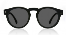 Leonard Round Frame Matte Black Acetate Sunglasses