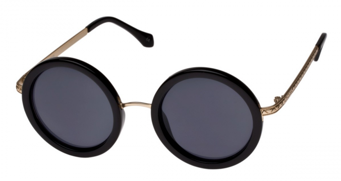 Ziggi Metal Round Frame Sunglasses with filigree detail on arms