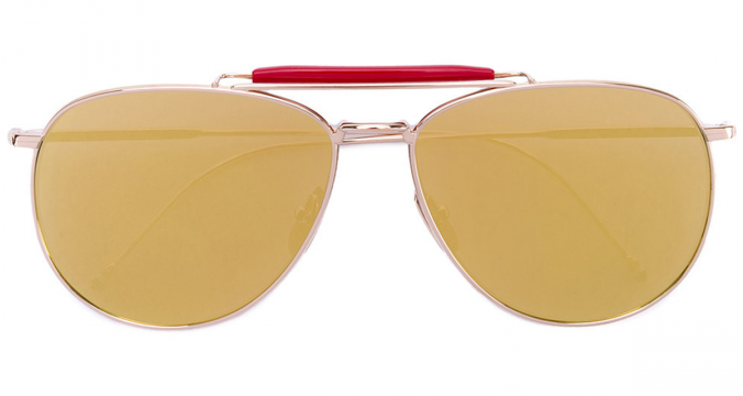 Titanium & Gold Aviator Sunglasses