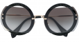 Round crystals embellished sunglasses
