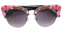 Cat-eye roses print sunglasses