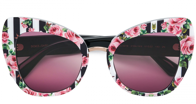 ROSES WITH STRIPES BUTTERFLY SUNGLASSES