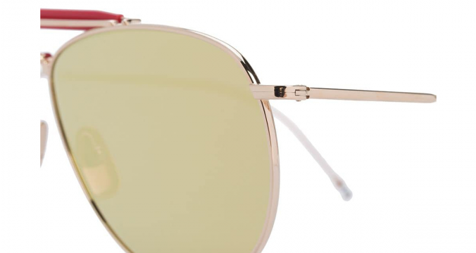 THOM BROWNE EYEWEAR Gold Aviators With Mirrored Lens