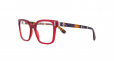 PRADA EYEWEAR square framed striped arm glasses
