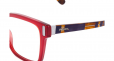PRADA EYEWEAR square framed striped arm glasses