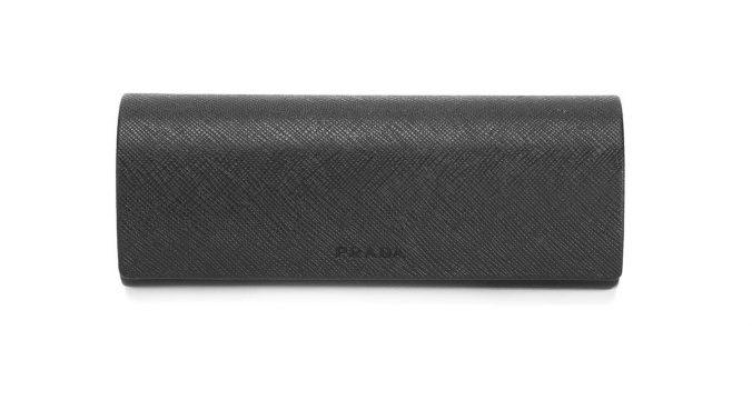 PRADA EYEWEAR square framed striped arm glasses