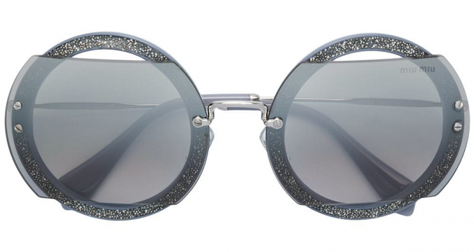 MIU MIU EYEWEAR round glitter sunglasses