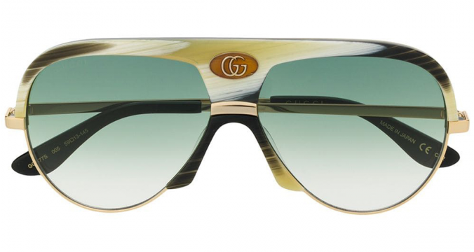 GUCCI EYEWEAR logo aviator sunglasses