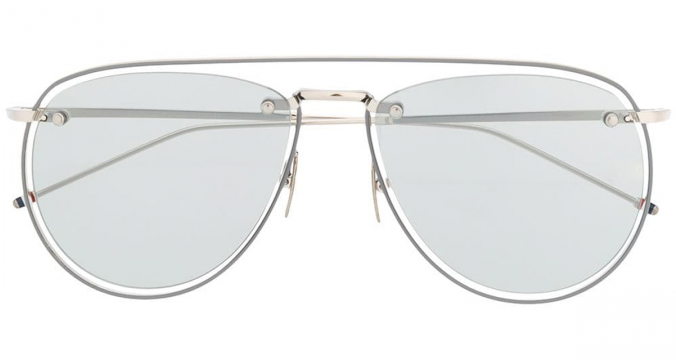 THOM BROWNE EYEWEAR silver-tone sunglasses