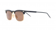 THOM BROWNE EYEWEAR Navy, Brown & 18k Gold Sunglasses