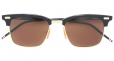 THOM BROWNE EYEWEAR Navy, Brown & 18k Gold Sunglasses