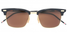 THOM BROWNE EYEWEAR Navy, Brown & 18k Gold Sunglasses