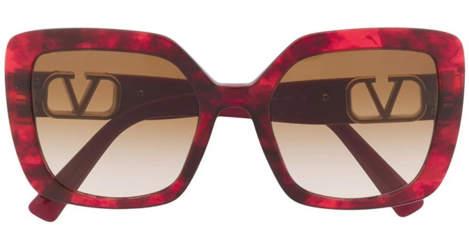 VALENTINO V-LOGO SQUARE SUNGLASSES