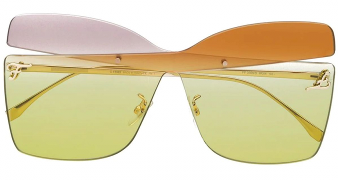 FENDI Kaligraphy colour-block sunglasses